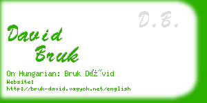 david bruk business card